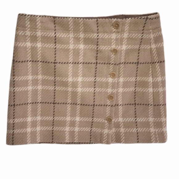 J. Crew Dresses & Skirts - J Crew Plaid Tan & Brown Skirt